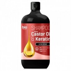 BIO NATURELL šampūnas plaukams su ricinos aliejumi ir keratinu, 946 ml