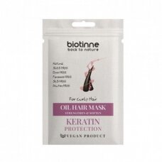 BIOTINNE kaukė garbanotiems plaukams Keratin&Protection Oil , 20 ml