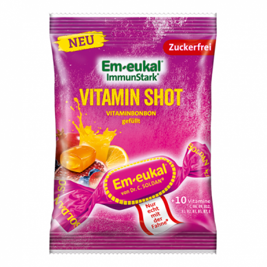 Em-eukal® pastilės su vitaminais ir saldikliais VITAMIN SHOT