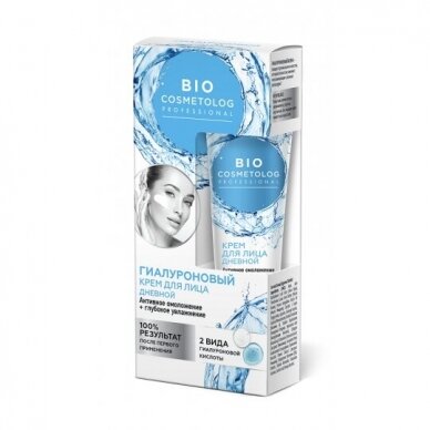 Fitokosmetik Bio Cosmetolog Professional dieninis kremas veidui su hialuronu, 45 ml