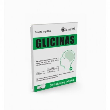 GLICINAS Maisto papildas 50 čiulpiamų tablečių GLICINAS Maisto papildas 50 čiulpiamų tablečių