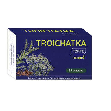 Herbin Troičatka forte žarnynui, virškinimui, 60 kapsulių
