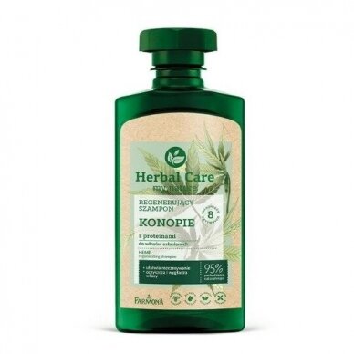HERBAL CARE šampūnas su kanapėmis ir proteinu, 330 ml
