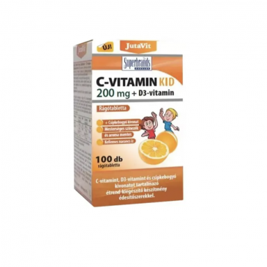 JutaVit vaikams vitaminas C, D3 + erškėtuogės, 100 tablečių JutaVit vaikams vitaminas C, D3 + erškėtuogės, 100 tablečių