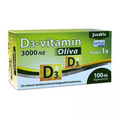 JUTAVIT VITAMINAS D3 3000TV EXTRA VIRGIN ALYVUOGIŲ ALIEJUJE, 100 KAPSULIŲ JUTAVIT VITAMINAS D3 3000TV EXTRA VIRGIN ALYVUOGIŲ ALIEJUJE, 100 KAPSULIŲ