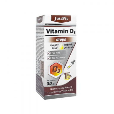 JutaVit vitaminas D3 lašiukai 10 µg 400 TV vaikams, 30 ml JutaVit vitaminas D3 lašiukai 10 µg 400 TV vaikams, 30 ml
