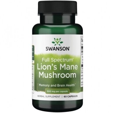 LION'S MANE 500MG 60 KAPS. (SWANSON, JAV) LION'S MANE 500MG 60 KAPS. (SWANSON, JAV)