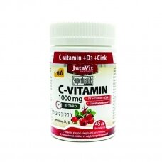 JutaVit vitaminas C 1000 mg + D3 + cinkas + erškėčių 45 tabl.