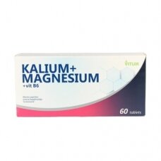 Maisto papildas KALIUM + MAGNESIUM + B6 VITUM, 60 tablečių