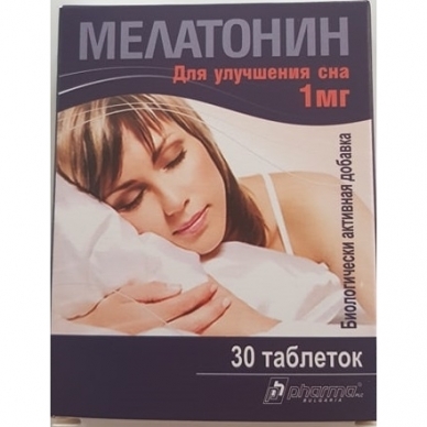 Maisto papildas Melatoninas  30 tablečių miegui