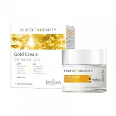 PERFECT BEAUTY kremas veidui dieninis/naktinis stangrinantis su auksu, 50 ml PERFECT BEAUTY kremas veidui dieninis/naktinis stangrinantis su auksu, 50 ml