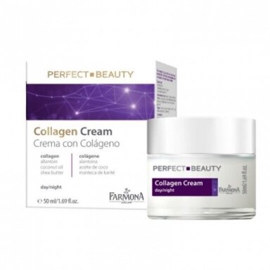 PERFECT BEAUTY kremаs veidui dieninis/naktinis jauninantis su kolagenu, 50 ml PERFECT BEAUTY kremаs veidui dieninis/naktinis jauninantis su kolagenu, 50 ml