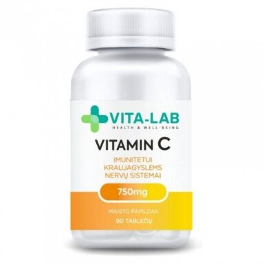 VITA-LAB maisto papildas Vitaminas C 750 mg, N90 VITA-LAB maisto papildas Vitaminas C 750 mg, N90