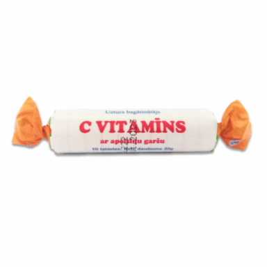 Vitaminas C tabletės, apelsinų skonio, N10 Vitaminas C tabletės, apelsinų skonio, N10