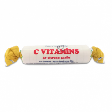 Vitaminas C tabletės, citrinų skonio, N10 Vitaminas C tabletės, citrinų skonio, N10